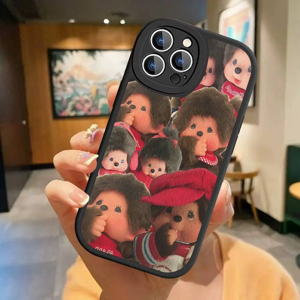 Kawaii IP M-M-Monchhichis Phone Case For IPhone 16 15 14 13 12 11 Pro Max Plus Leather Shockproof Cover