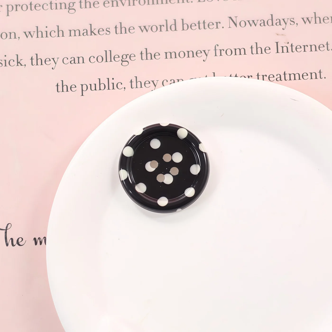 Summer Hot Black White Polka Dot Round Buttons Decor Charms, DIY Accessories for Crocs, Phone Case & Garment Trimmings