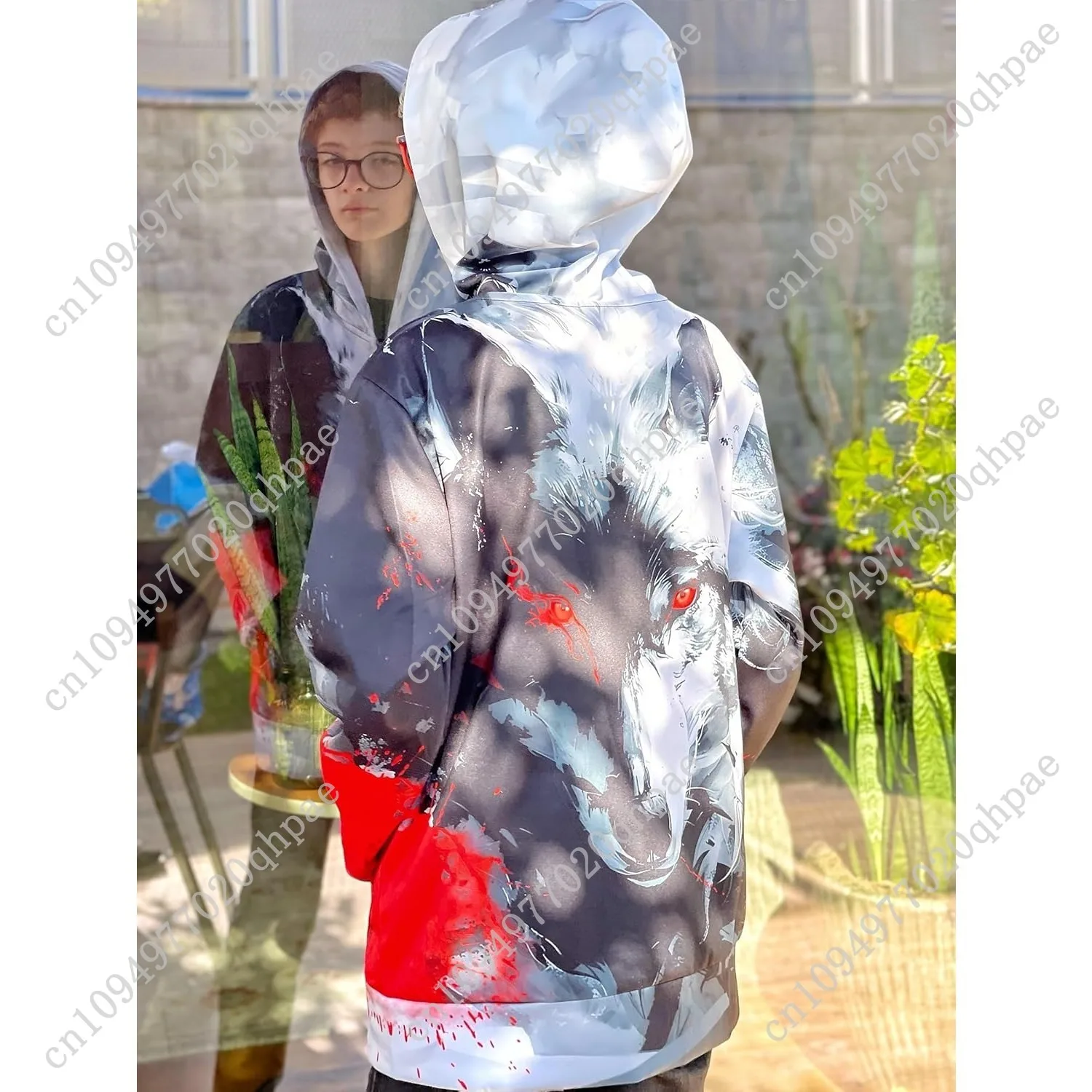 Idgreatim 6-14T الأولاد زمم هوديس الاطفال 3D الرسم هودي البلوز سستة البلوز مع جيوب #6