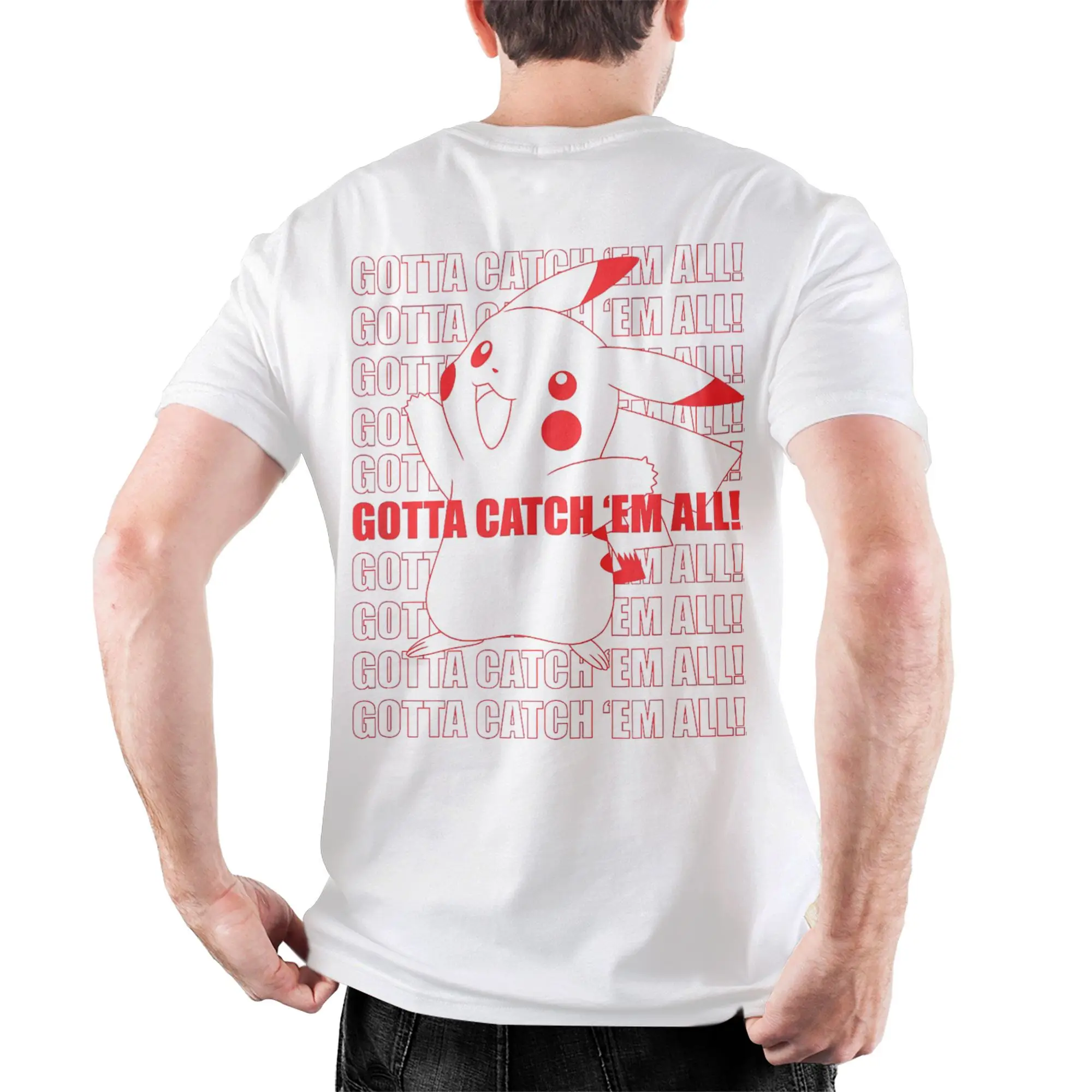 

Pokemoned Pikachu Gotta Catch 'Em All T-Shirt Unisex Cotton Tops Harajuku O-neck Short Sleeve