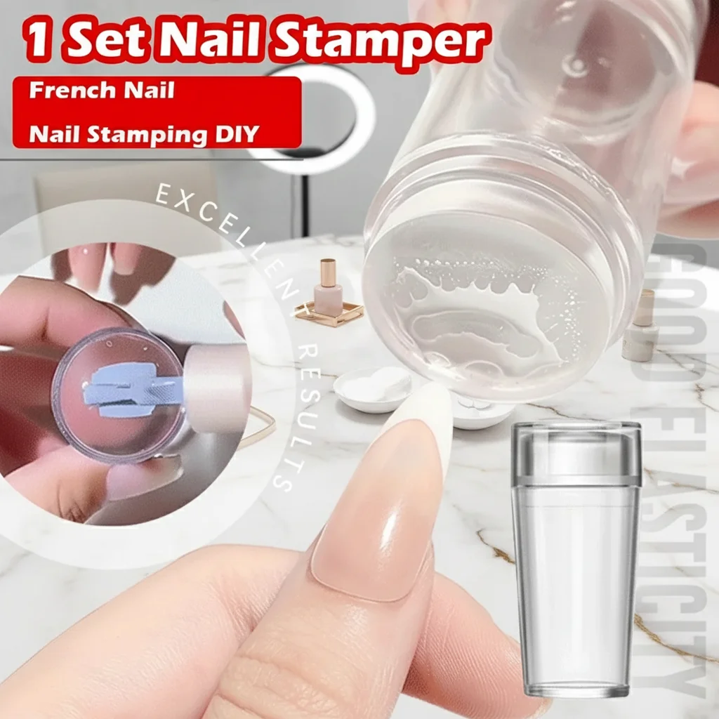 Nail Art siliconen transparante afdichtingsschraperset Groot schilderoverdrachtshulpmiddel 2-delig voor professioneel gebruik