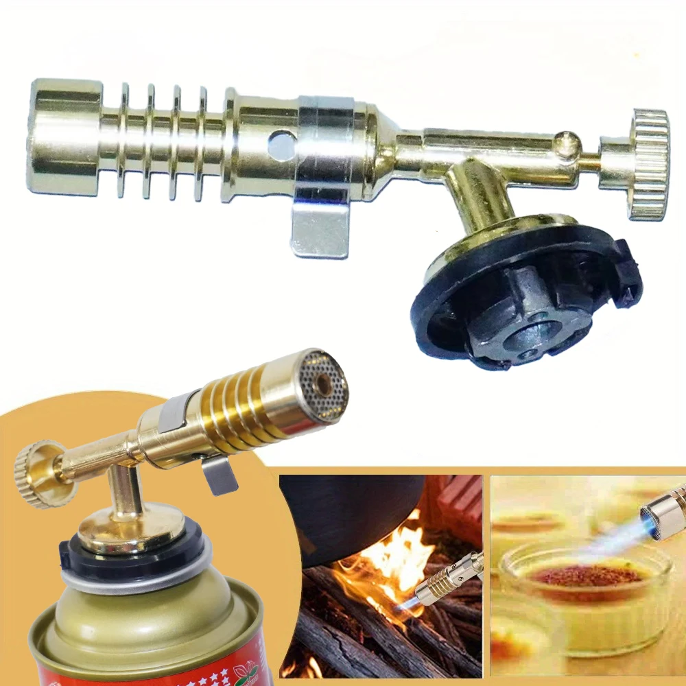 Outdoor camping barbecue gas blowtorch portable welding torch gas burner portable flame gun butane high temperature welding gas - view 4