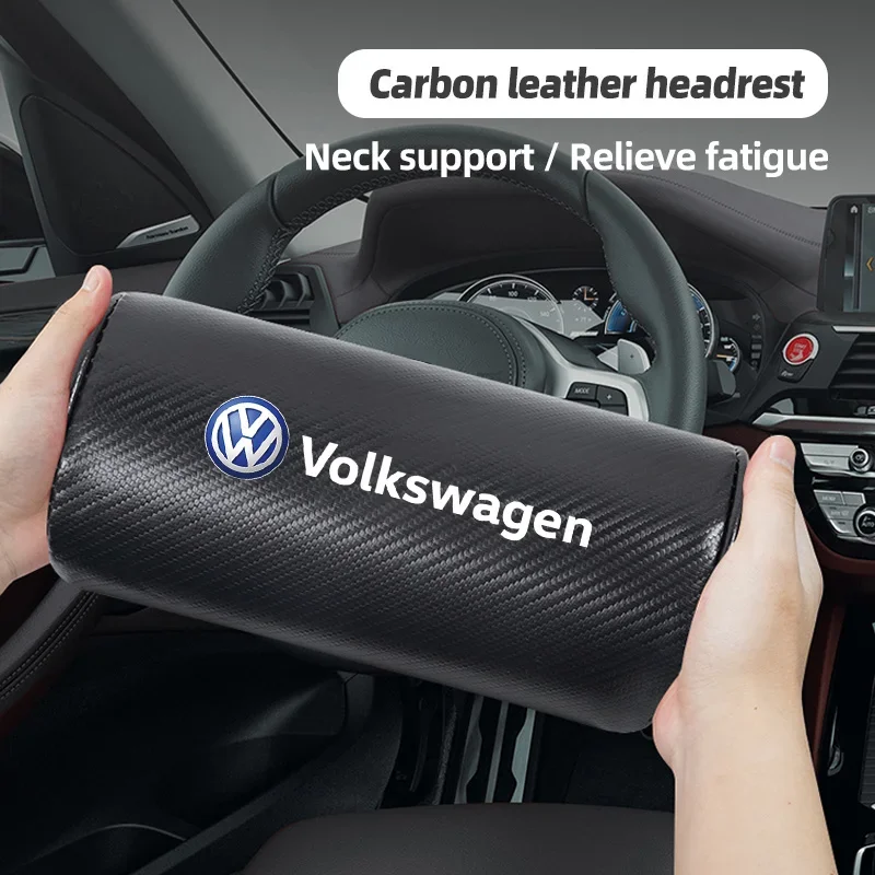 

Подушка для подголовника автомобильного сиденья из карбоновой кожи для VW Atlas, Jetta, Touareg, Variant, Golf, Polo, GTI, Taos, Nivus, Passat, CC
