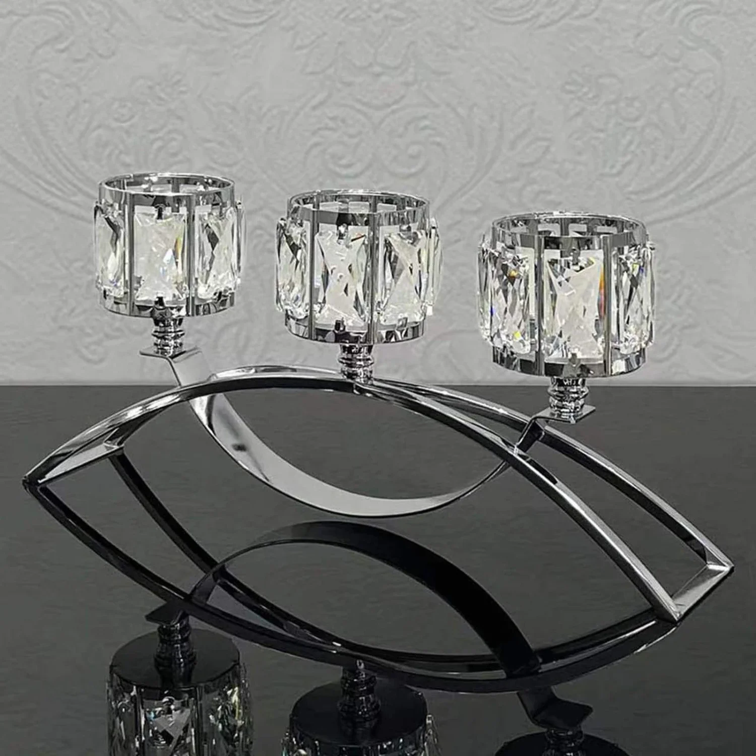 

andle Holder. Elevate the Elegance of Your Home Decor with this Opulent Crystal Candle Holder. Transform Your Space into a Chic