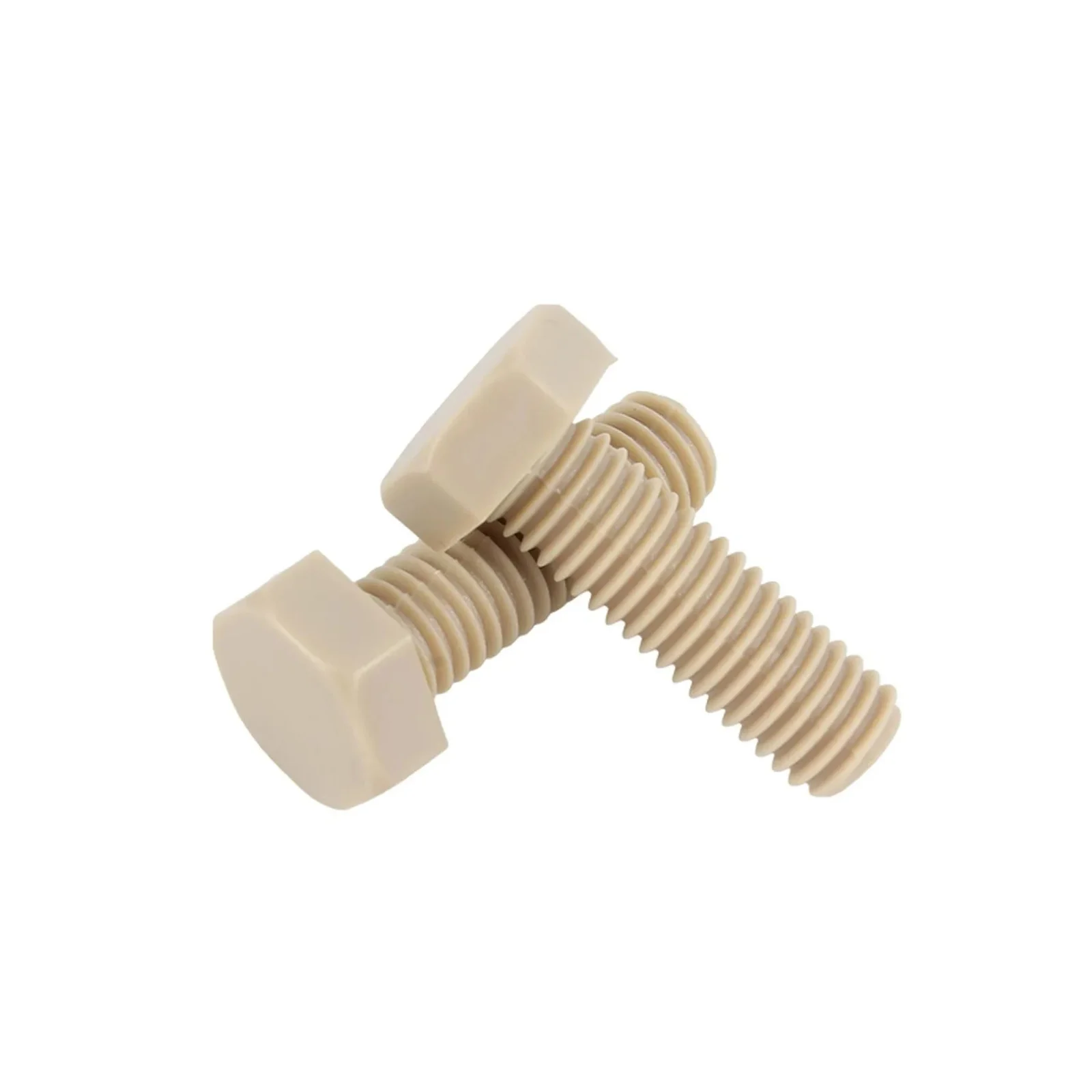 1/2pcs M6 M8 M10 M12 PEEK DIN933 External Outer Hex Hexagon Head Heat Resistant Acid Alkali Insulated Plastic Screw Bolt