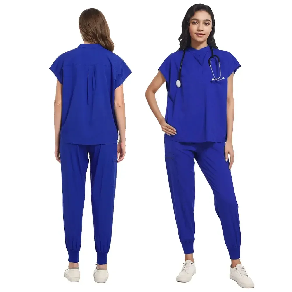 Uniformi chirurgiche Donna Infermieristica Enfermeria Set Top + Pantalone Articoli Uniforme medica Scrub Clinico Salone di bellezza Tute ospedaliere