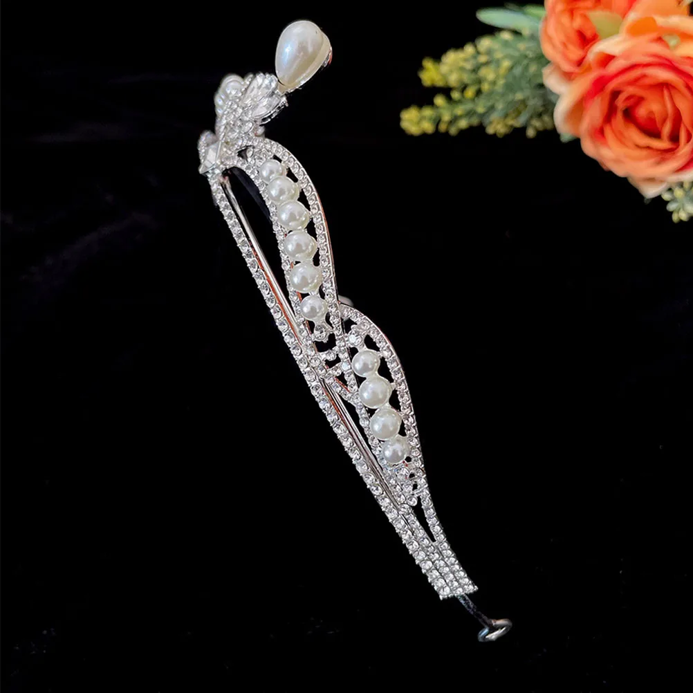 

Rhinestone Headband for Women Bridal Tiara Pearl Wedding Crown Hairpiece Party Costume Accessory Bridesmaid Crown Headpiece