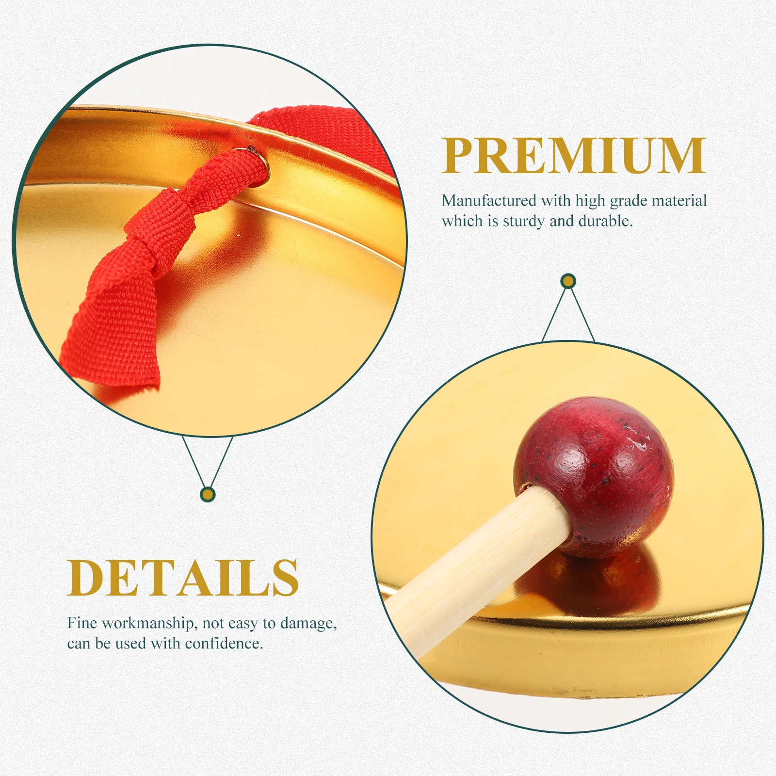 

1Set Mini Copper Gong Strong Material Loud Sound Creative Gift For Party Festival Percussion Instrument Hand Gong Decoration