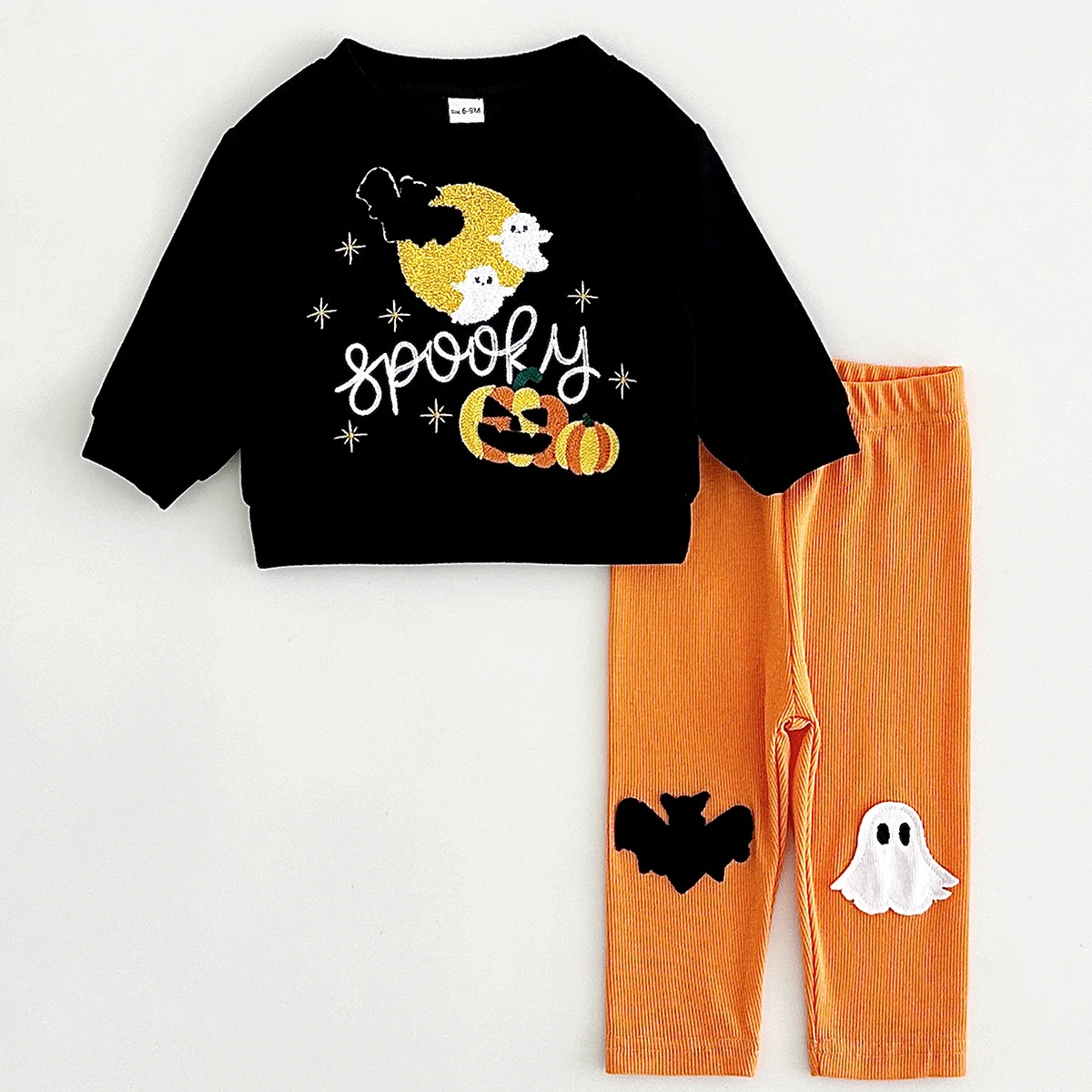 Baby Halloween Sets Pumpkin/Ghost Print Toddler Kids Baby Boys Girls Sweatshirts 2Pcs T Shirt+Pants Newborn Holiday Clothes