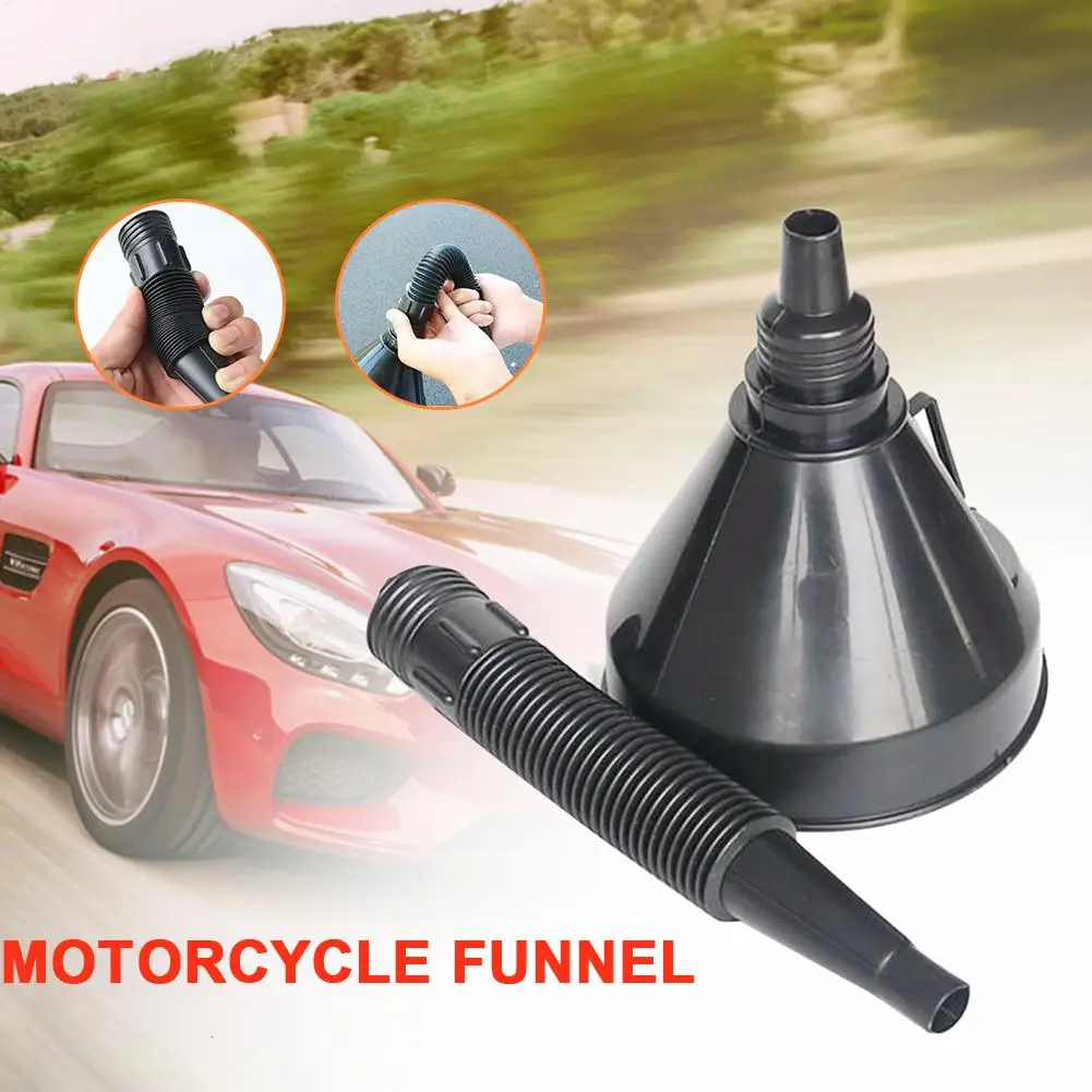 Entonnoir à carburant automobile multifonctionnel et flexible : outil anti-déversement pour le remplissage et le vidage d'huile avec une large ouverture pour voitures et motos