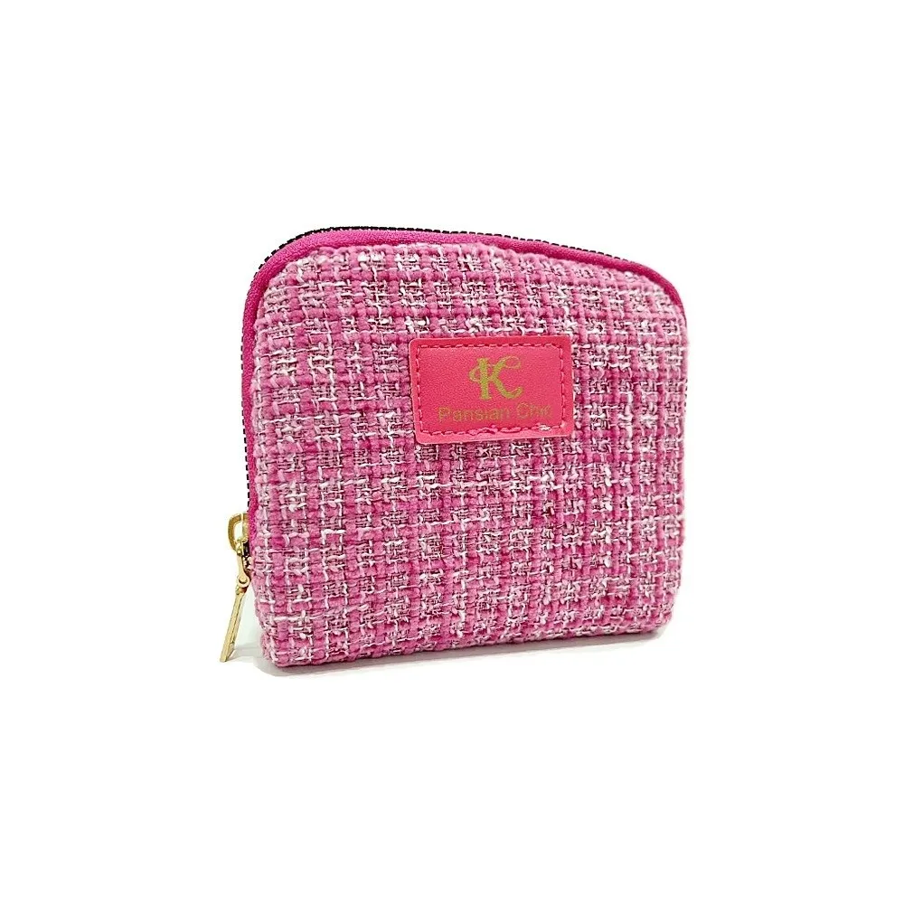 Tweed Jewelry Travel Bag Zipper Portable Jewellery Pouch with Multi Dividers Jewelry Organizer Necklaces Rings Earrings Storage