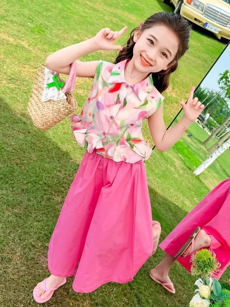 

Korean Children's Clothes 2025 Summer Girl Sets Girls 11 12 Years From 10 Fashion Kids Child House Clothing 8 Year Old Up Outfit