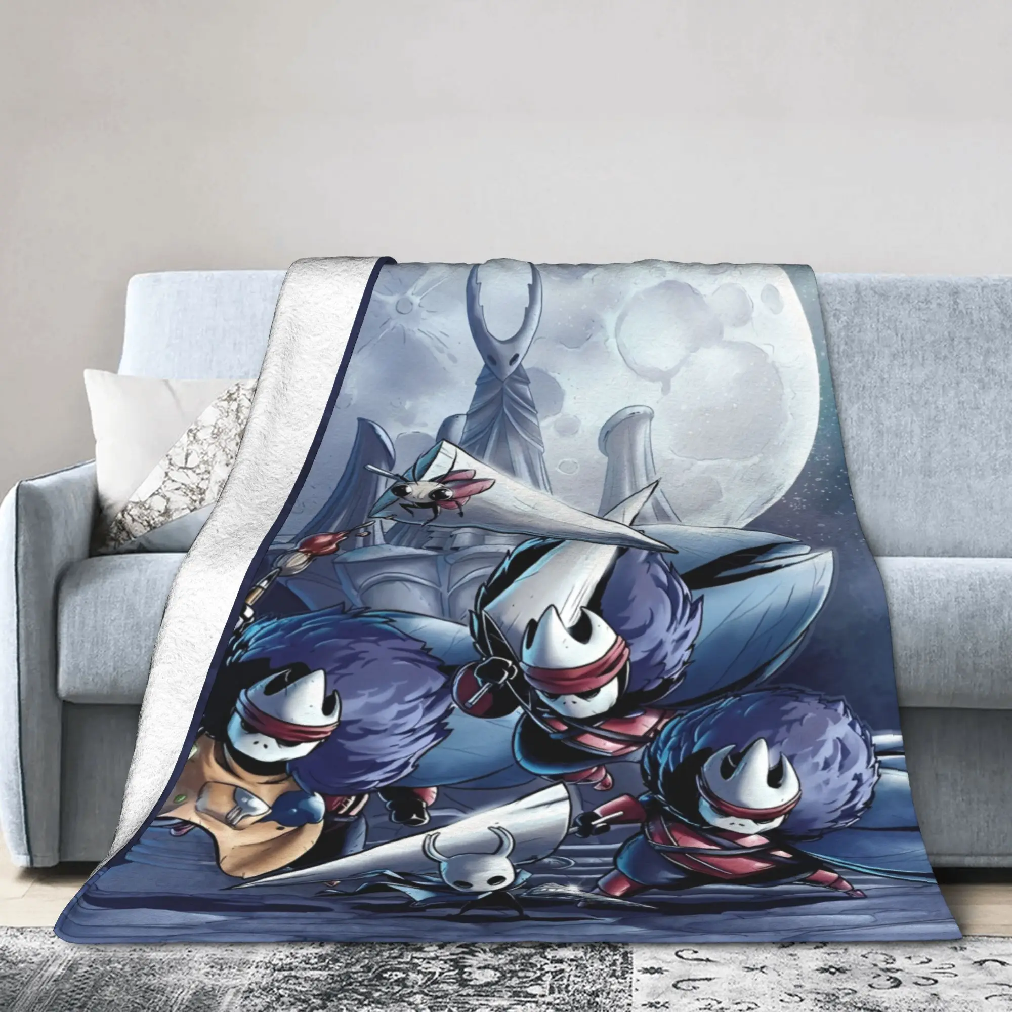 بطانية ألعاب مضحكة من Hollow Knight من الفلانيل للاسترخاء وخفيفة الوزن ورقيقة لمفرش سرير الفراش