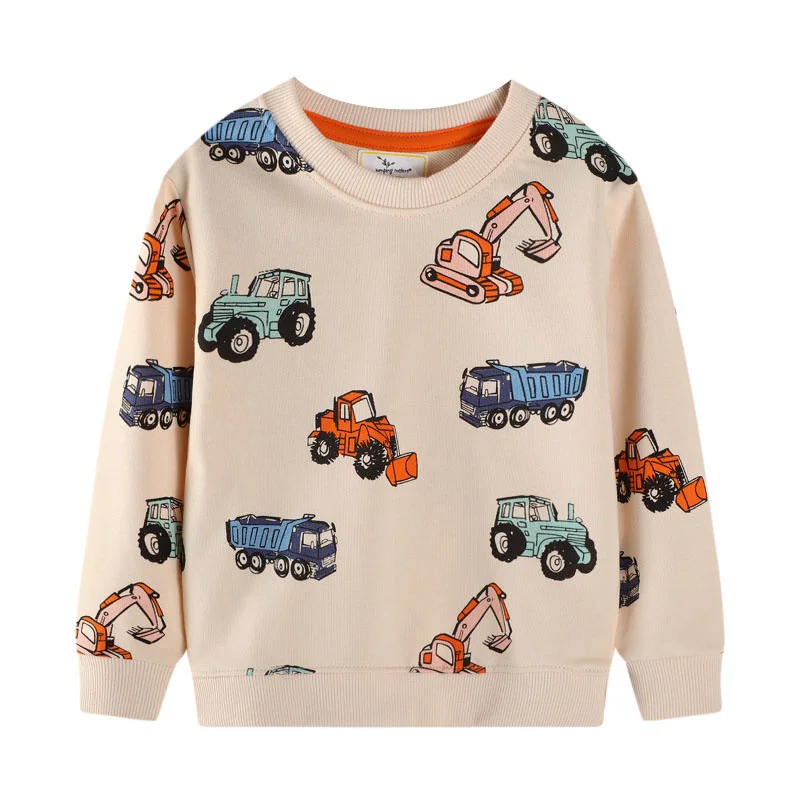 

Jumping Meters 2-7T Cars Boys Sweatshirts Cotton Baby Clothing Toddler Sportshirts Kids Clothes Hot Selling Children's Tops