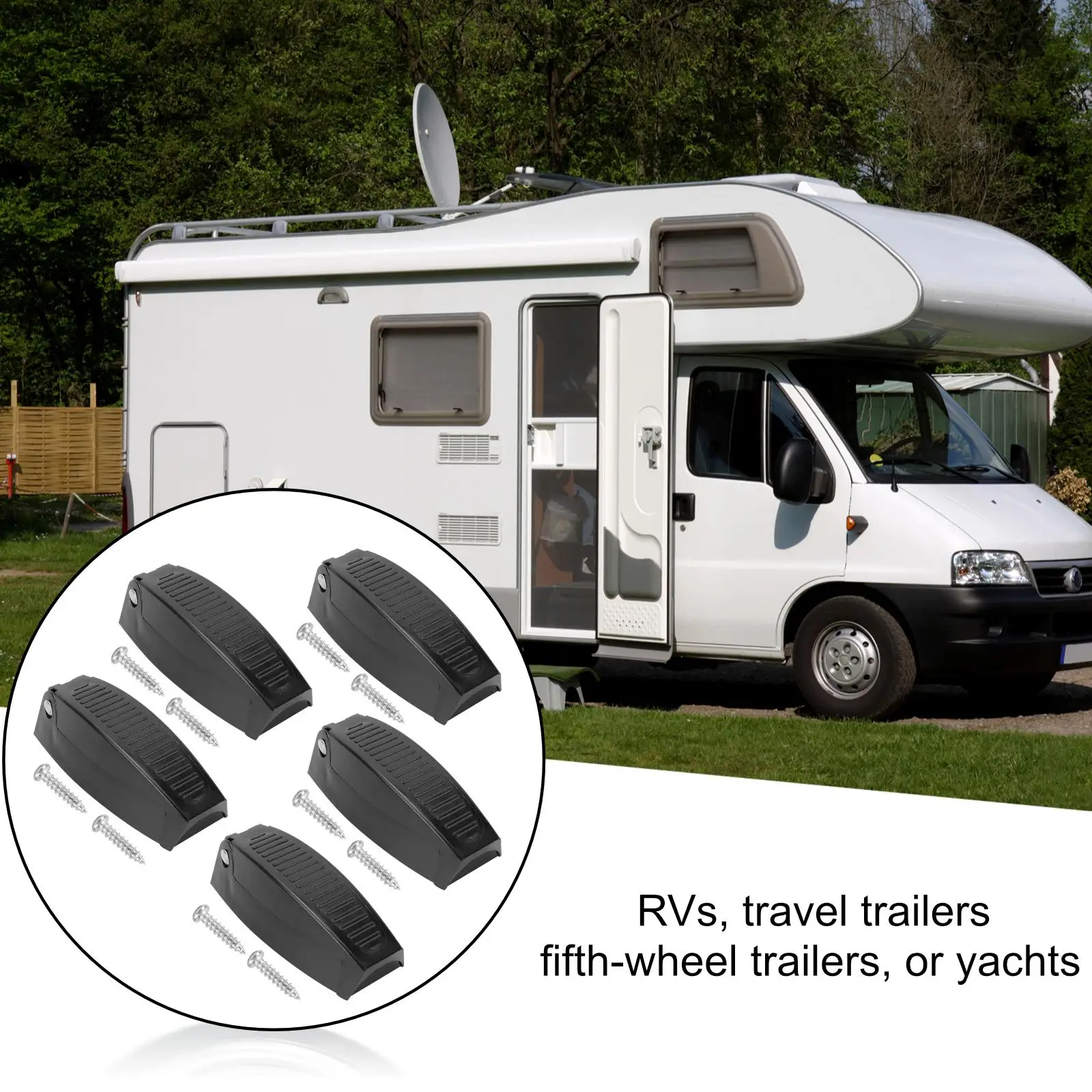 RV Baggage Door Catch Spring Hinge Lock Bracket Holder Sturdy Plastic Trailer Latch Clips for RV Trailer Storage Compartment