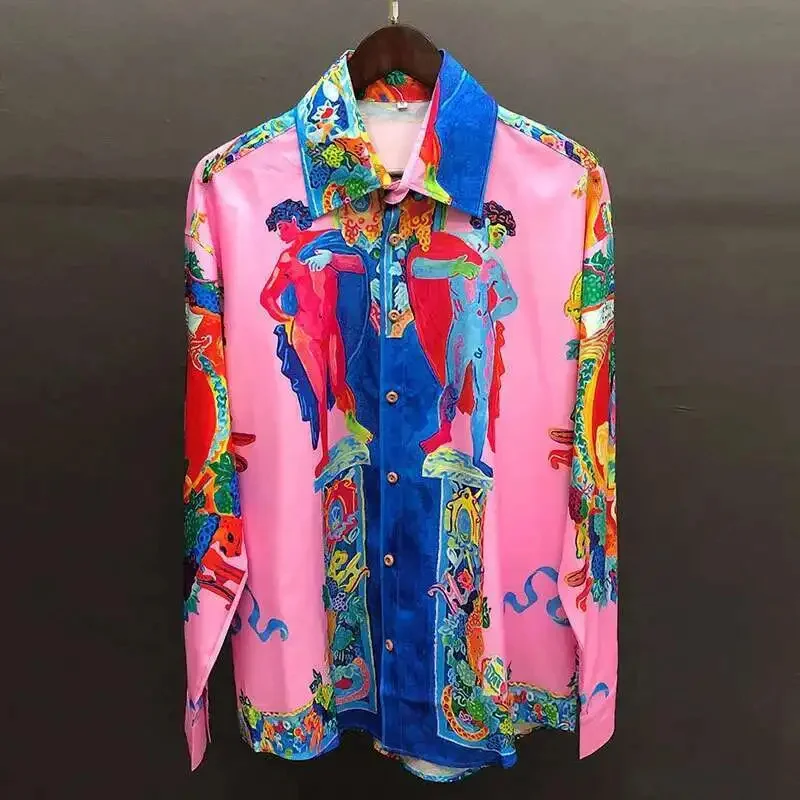 Leichtes Luxus-3D-Langarmhemd für Herren, exquisites Langarmhemd für Herren und Damen, 100 % Polyesterfaser, modisch und