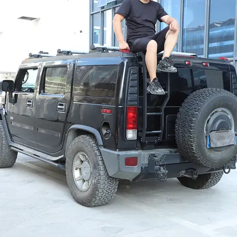Hummer H2 테일 사다리, 자동차 뒷문 사다리, 등산 도구 용 외부 액세서리, 알루미늄 합금 2003-2009 모델 1p