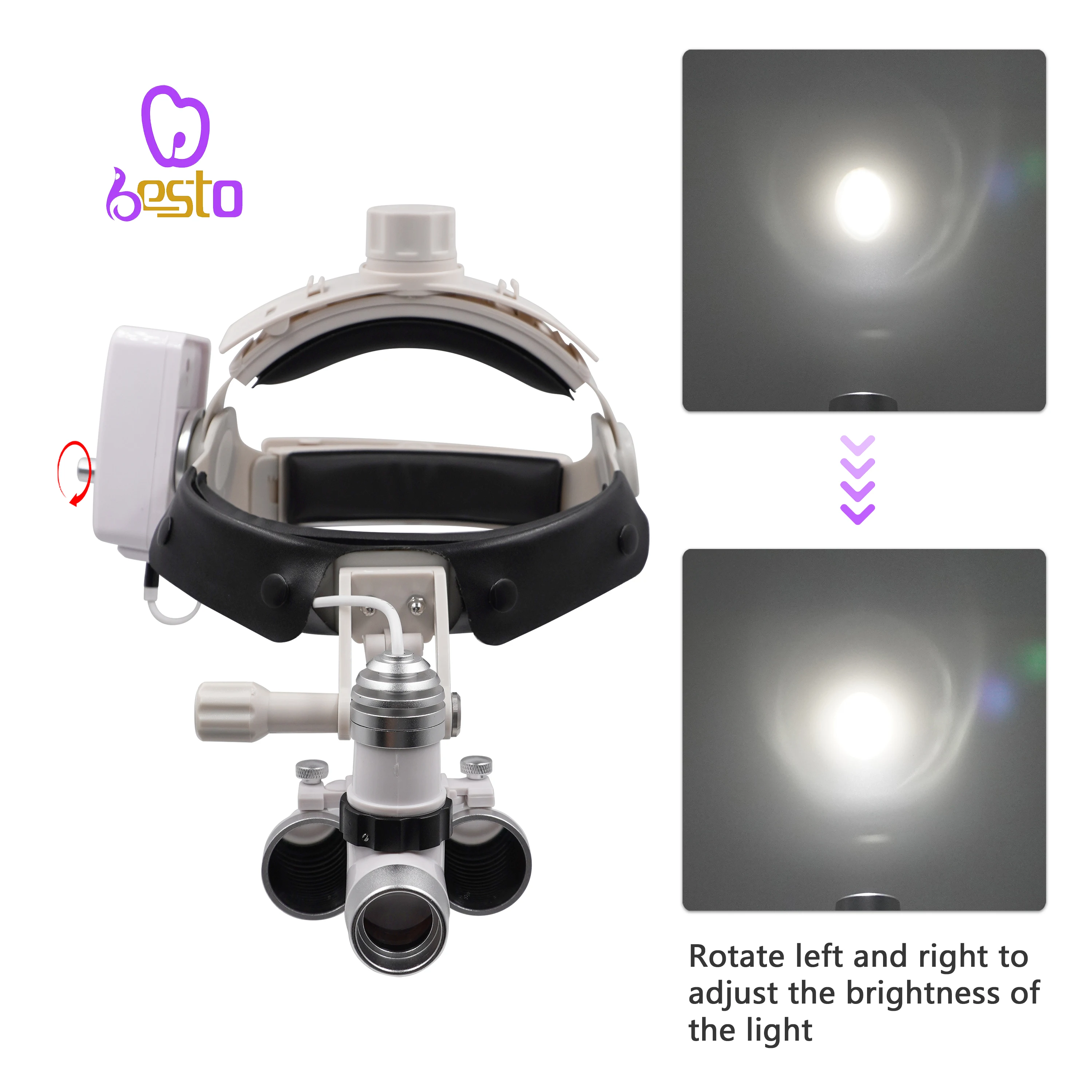 5W Surgical Binocular Magnifying Glasses LED Head Light den tal Loupes