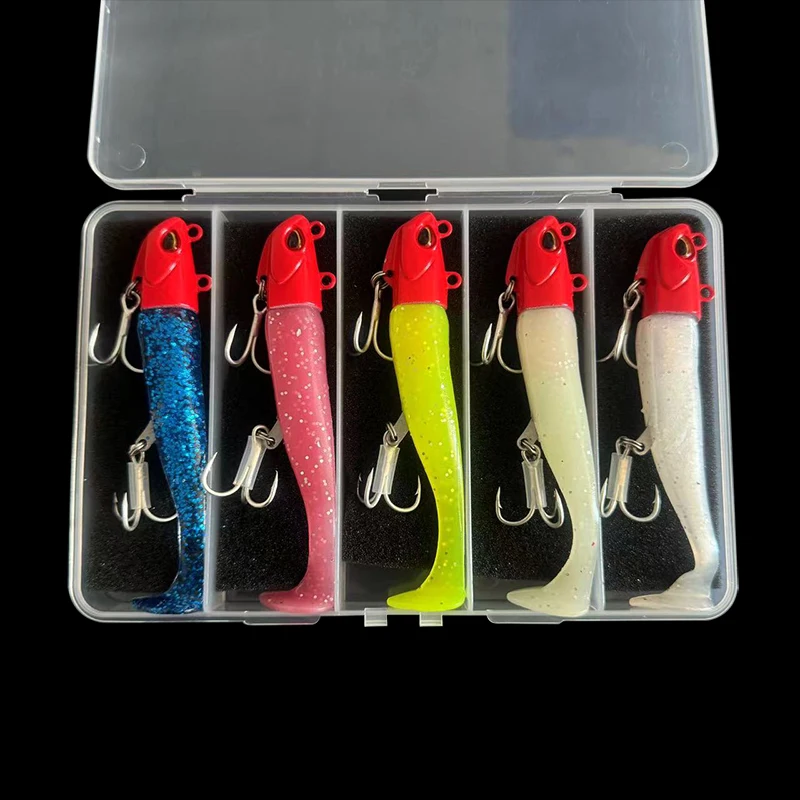 5 Stück einzigartige Angelköder mit vibrierender Schwimmaktion, gut verarbeitete Angelköder mit Liple-Haken für Bass, Forelle, Crappie, Zander – Detail 10