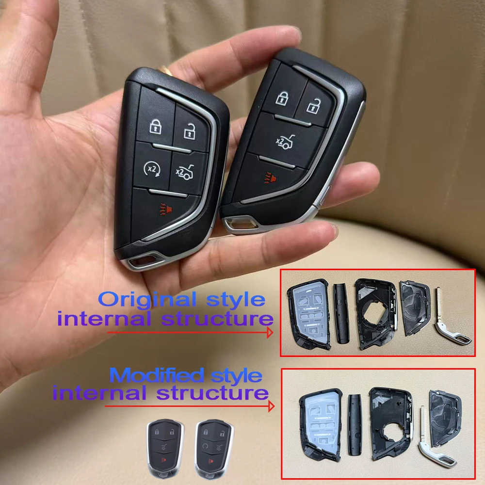 4 5 أزرار الحجم الأصلي مفتاح السيارة فوب شل الإسكان لكاديلاك XT4 CT6 ATS إسكاليد ESV DTS ELR STS Xt5 XTS CTS SRX ATSL #1