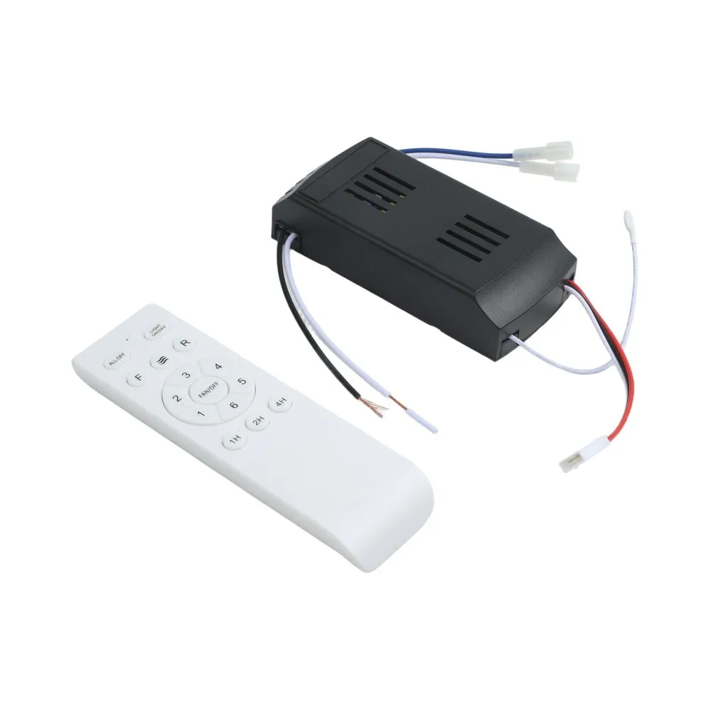 Wireless Ceiling Fan Controller And Receiver Set, DC 24V 35W, 6-Speed Adjustment With Light On/Off, Timing Settings