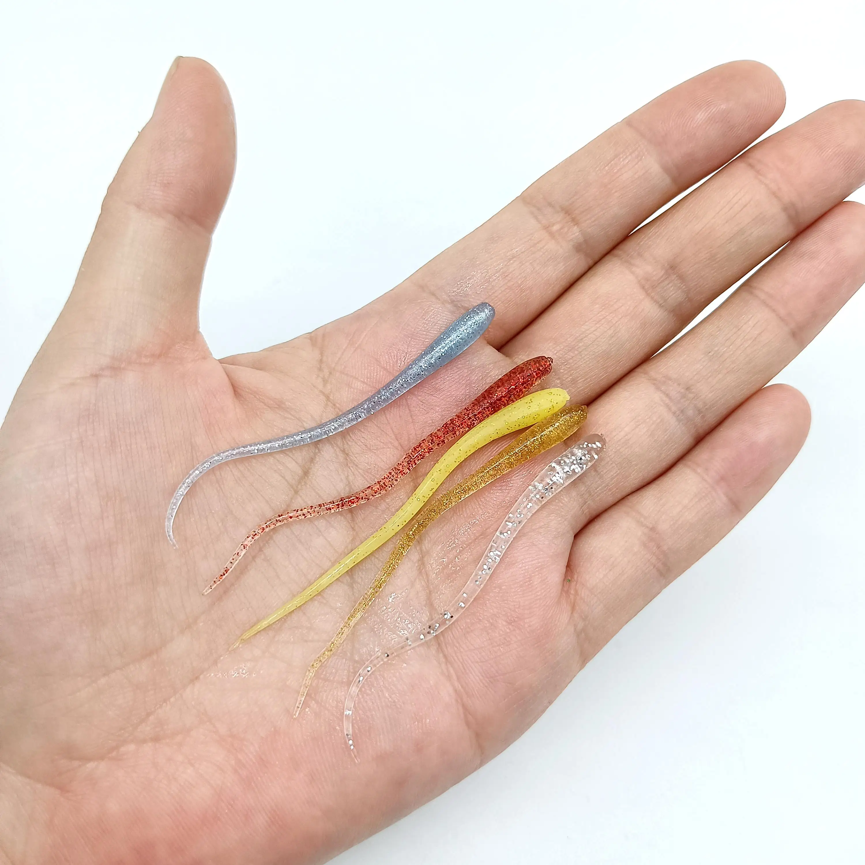 DUODUOYU 10PCS Needle Tail Soft Fishing Lure 0.3g/65mm Rockfish Ocean Rock Bait Artificial Bait Swimbaits Jig Fishing Tackle