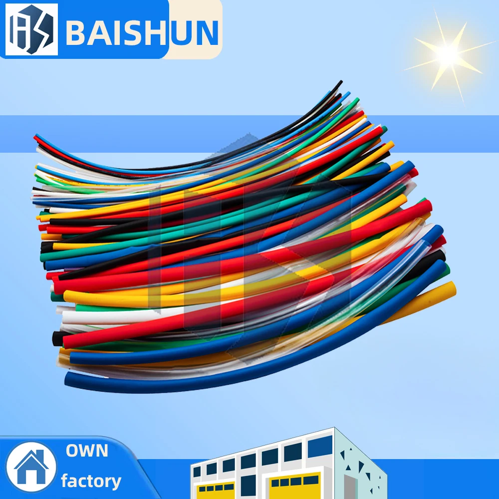 ‌Flame Retardant Polyolefin Heat Shrink Tubing Kit – 70pcs 7 Colors (2:1 Ratio) with Durable Insulation for Electrical Wiring