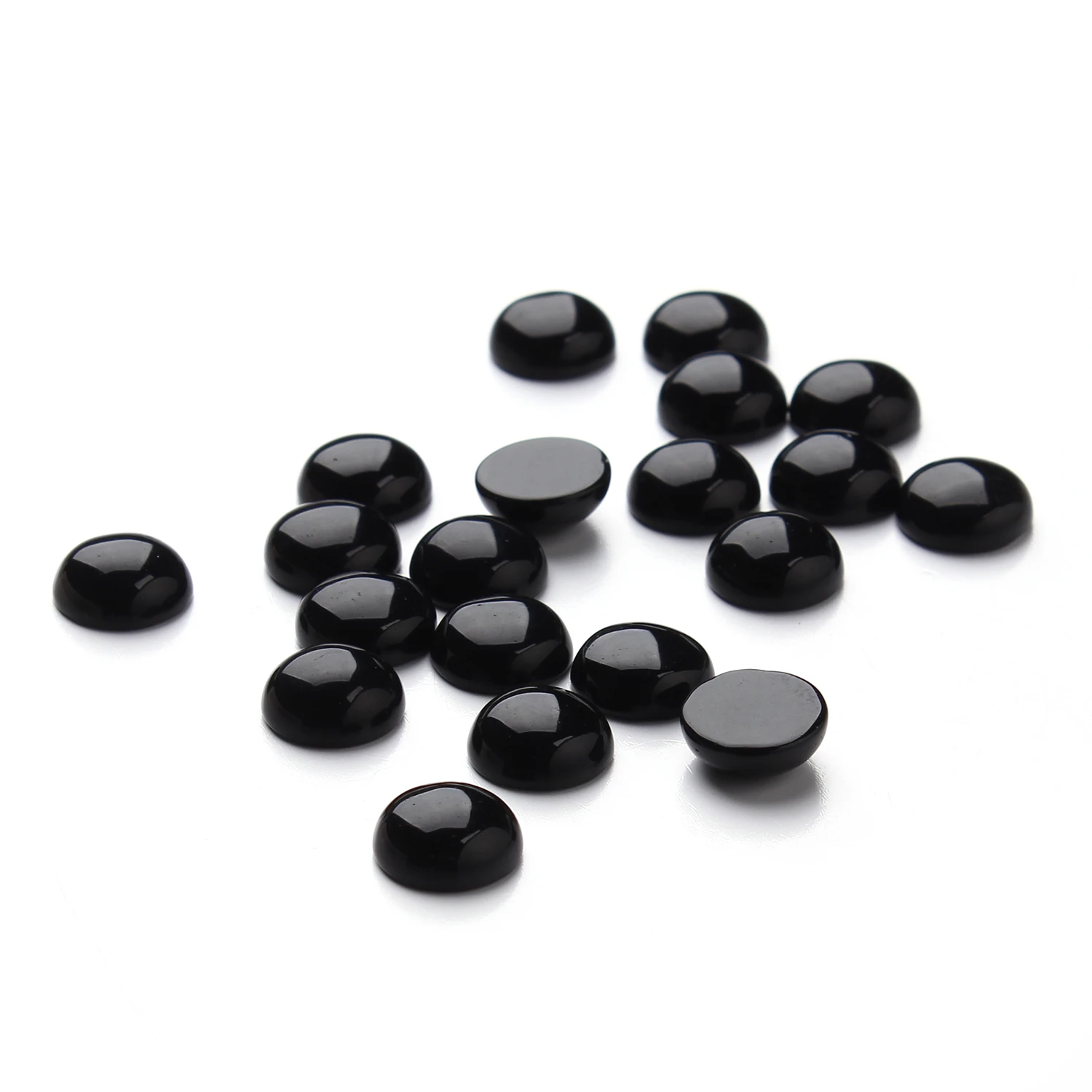 10pcs/Lot Natural Black Color Agate Ring Face Beads Cabochon Onyx Gem Stone Bead for Jewelry Making Ring Setting DIY Accessories