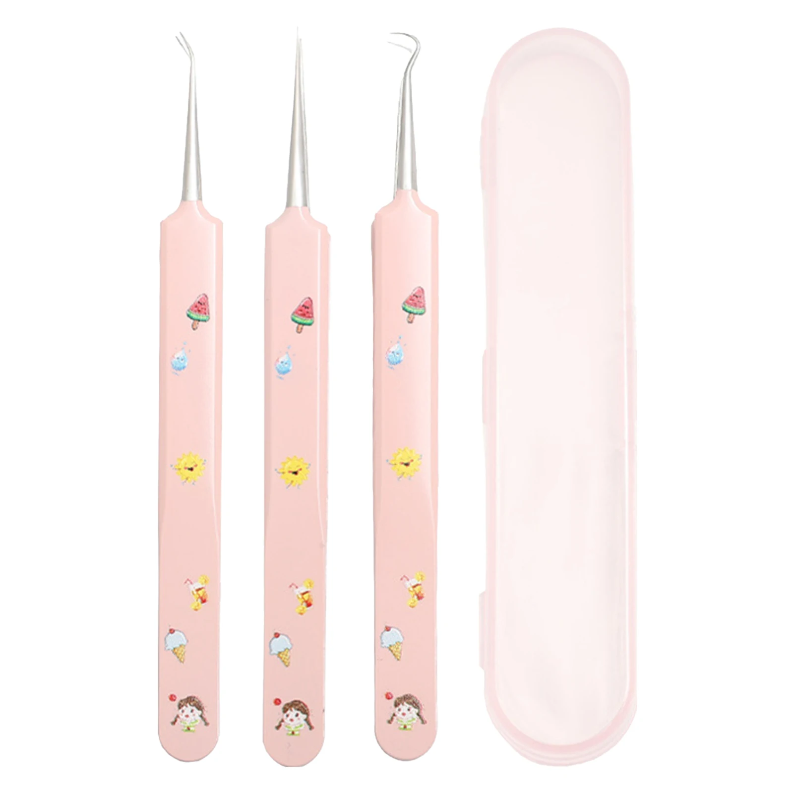 3 Stuks Mee-eter Clip Puistjes Pincet Comedondrukker Rvs Mobiele Clip Schoonheid Product Acne Naald Huid Cleanning Tool