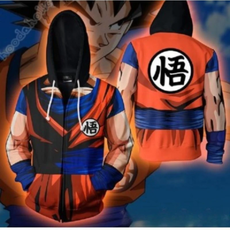 

Anime Dragon Ball Kakarotto Hoodies Master Roshi Cosplay Hooded Vegeta 3D Printing Sweatshirt Zipper Clothes Jacket Coating Gift