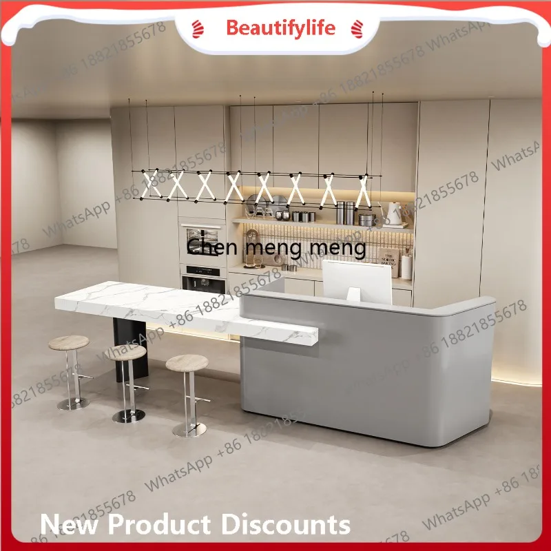Z 10Unique Restaurant Reception Desks Modern Long Design Display Industrial Reception Desks