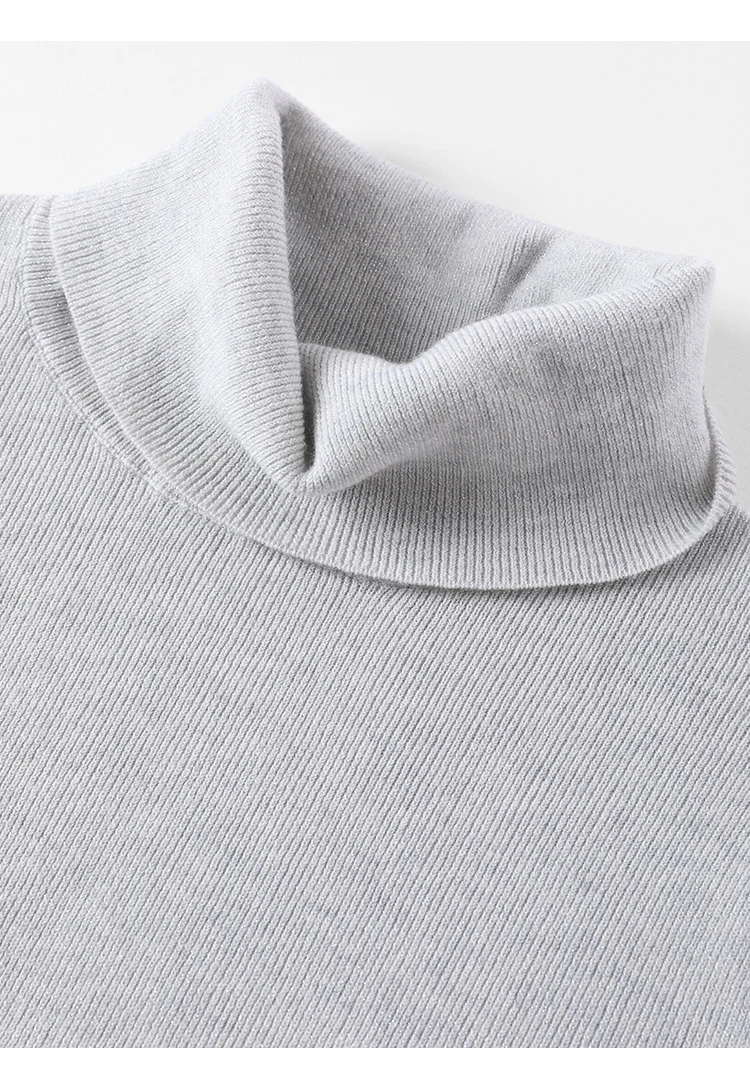 BY3521215 Premium Wollstrickpullover für Damen, eleganter Rollkragenpullover, einfarbig brauner Pullover, schickes, schmales Basic-Top für Bürodamen – Detail 19