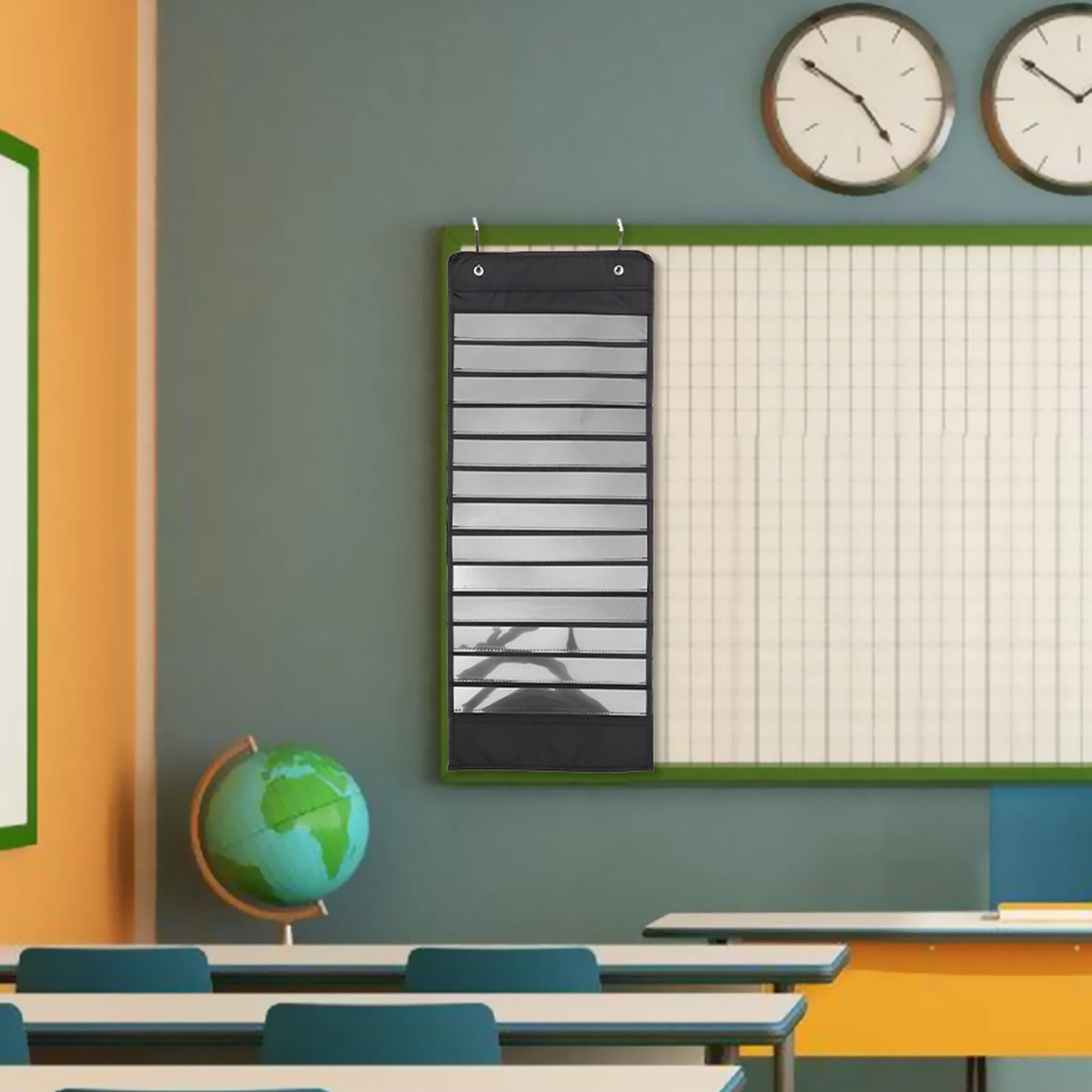 

1pc Schedule Pocket Chart For Classroom Wall Hanging Pouch Organizer Daily Schedule Board Memo Storage Bag Study Planning Tool