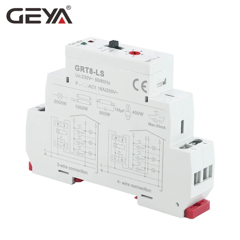 GEYA Automático Delay Off Interruptor De Luz, Temporizador De Escada, Controle De Luz, GRT8-LS, LM, AC230V, 16A