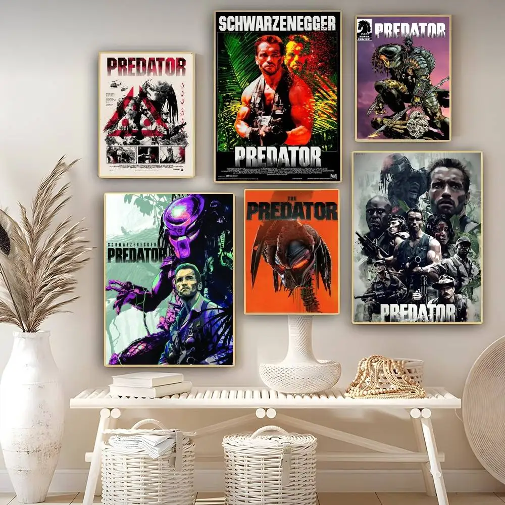 The P-Predator Monster Movie Self-adhesive Art Poster Whitepaper Sticker DIY Room Bar Cafe Wall Decor view 2