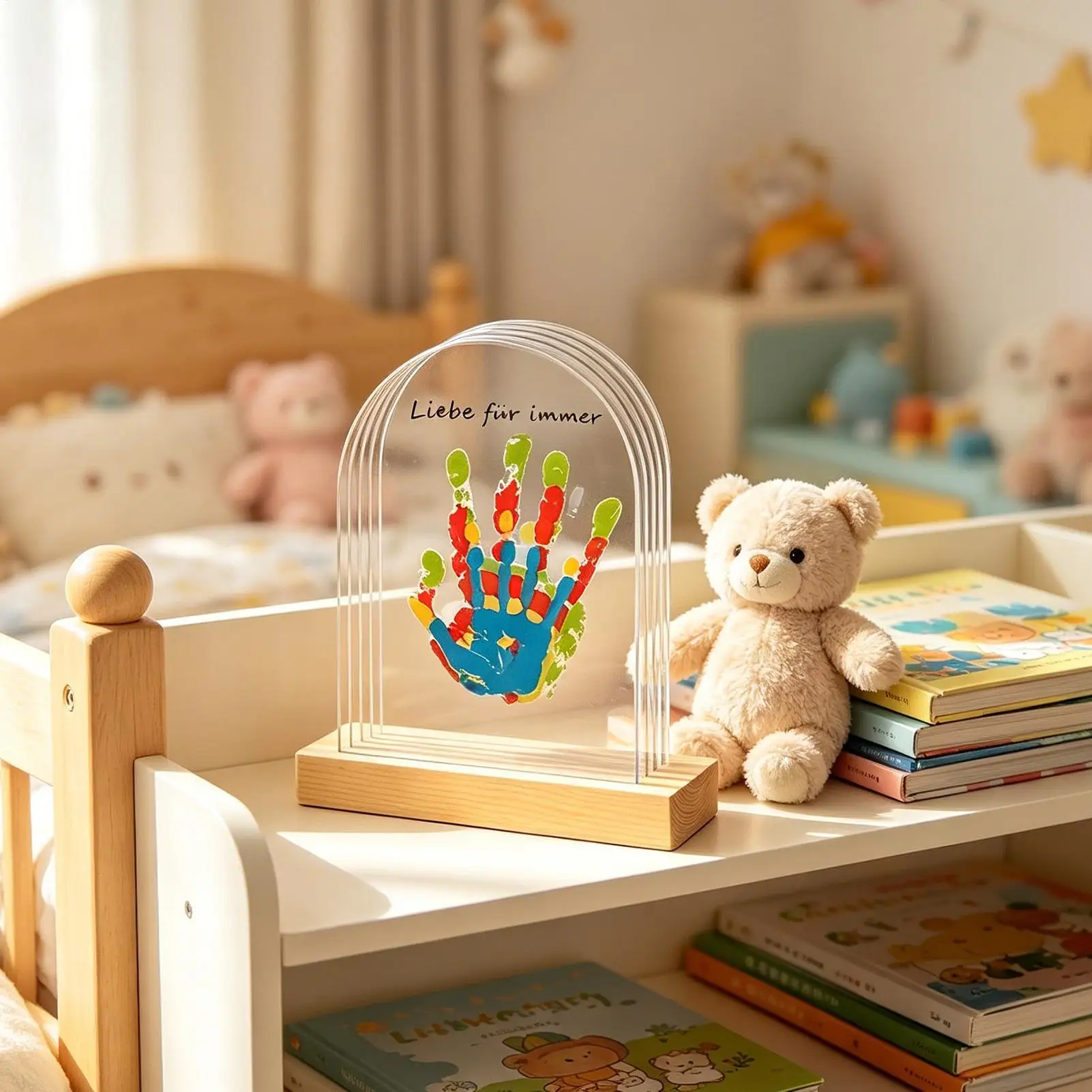 Family Handprint Kit With Lights Clear Art Craft Stable Keepsake Hand Casting Kit For Kids For Father's Day Mother's Day