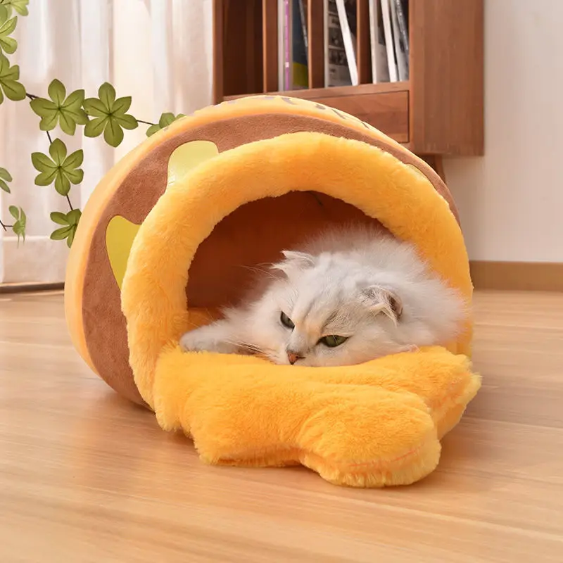 Net Winnie the Pooh honey pot cat litter small dog kennel four seasons universal pet litter pet supplies cat bed soft