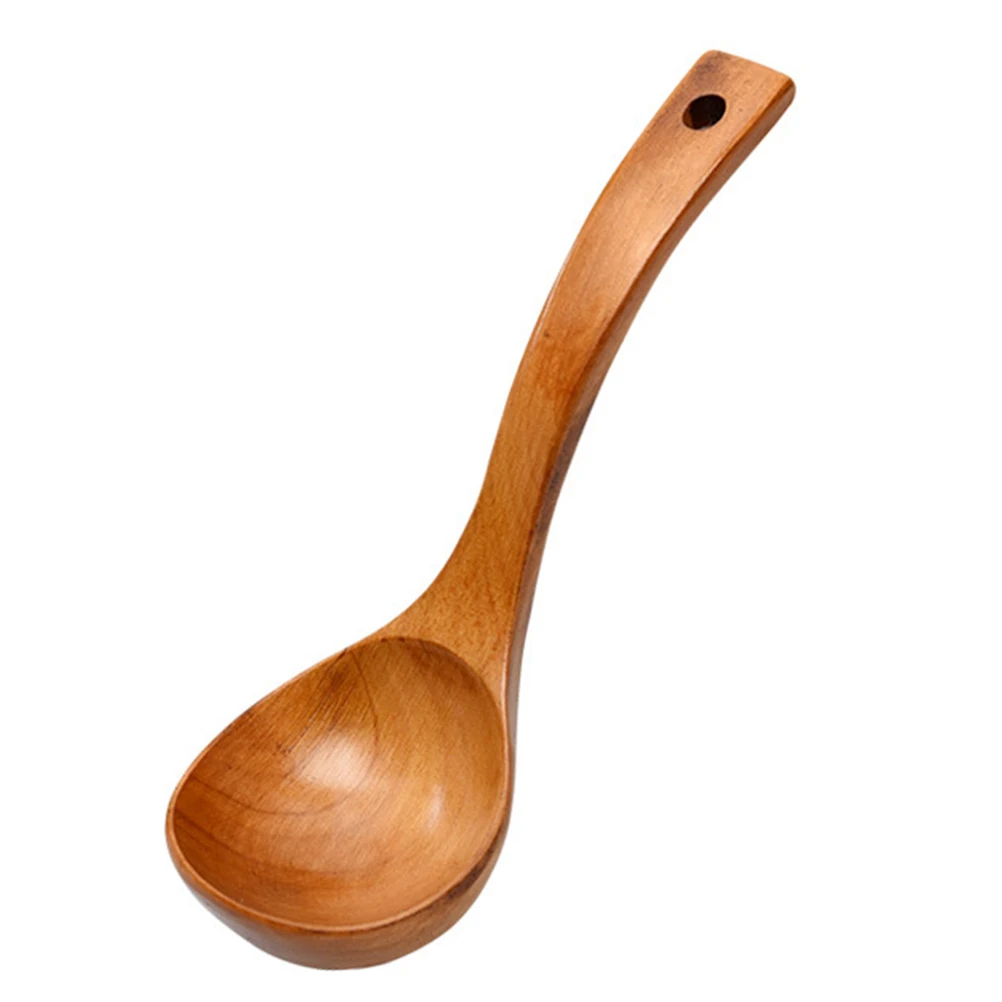 

Wooden Spoon Large Capacity Soup Ladle Kitchen Tool Ergonomic Handle Porridge Spoon Table Utensil Home Restaurant Wear