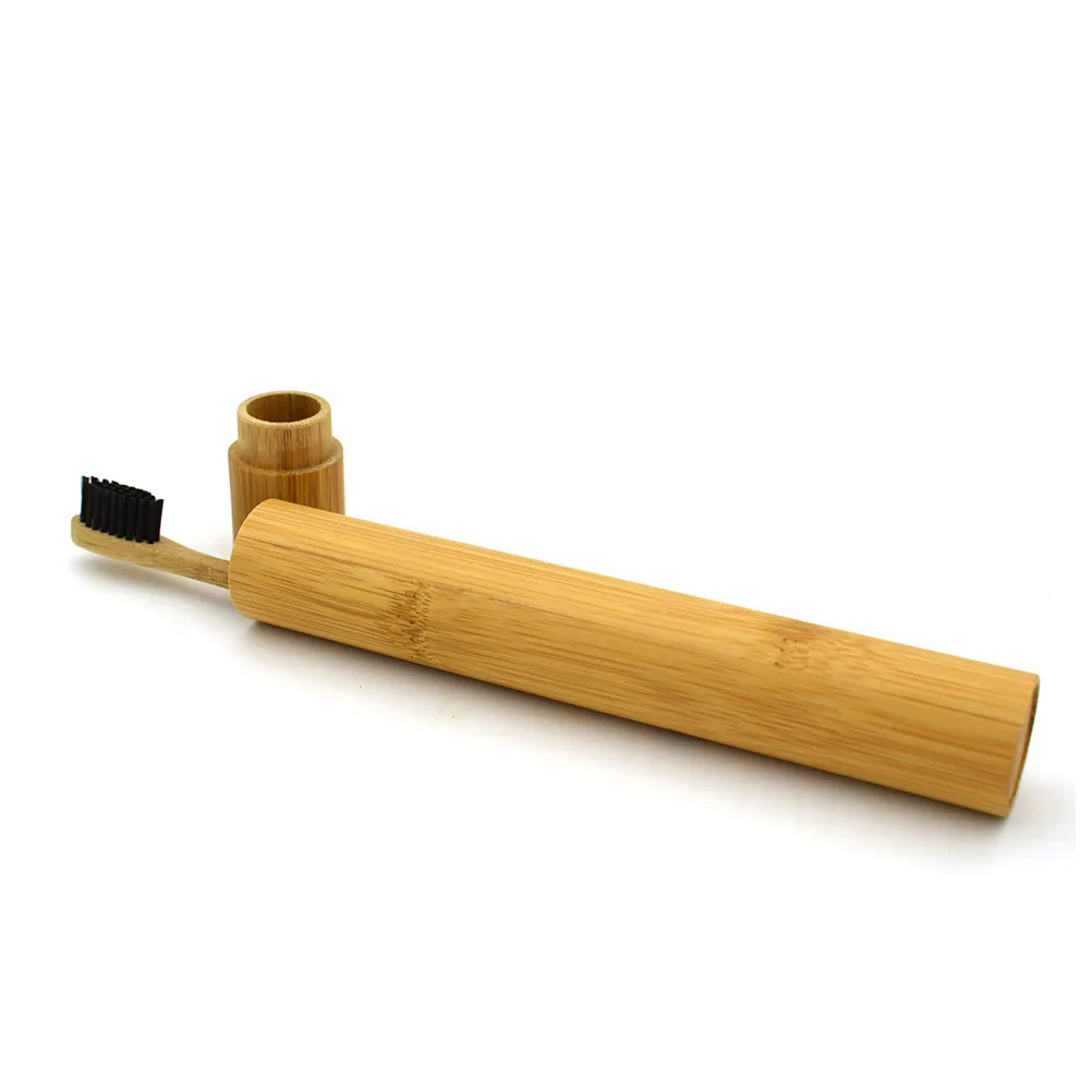

Bamboo Toothbrush Biodegradable Wooden Toothbrush Eco-Friendly Soft Bristles Protection Bamboo Storage Tube Blue
