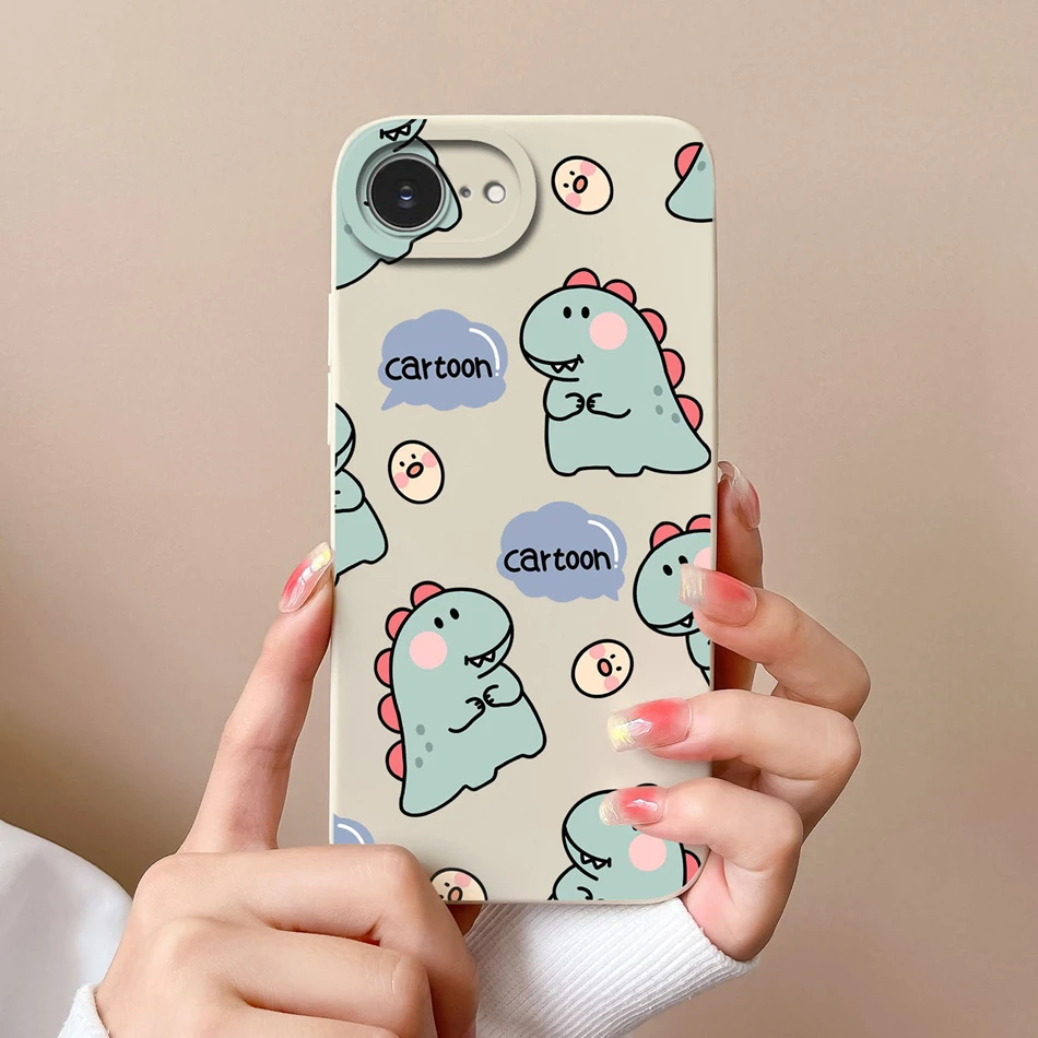 Cute Cartoon Cover For iPhone 16E Case For iPhone SE 2025 High Quality Premium Liquid Silicone Camera Protection Soft Phone Case