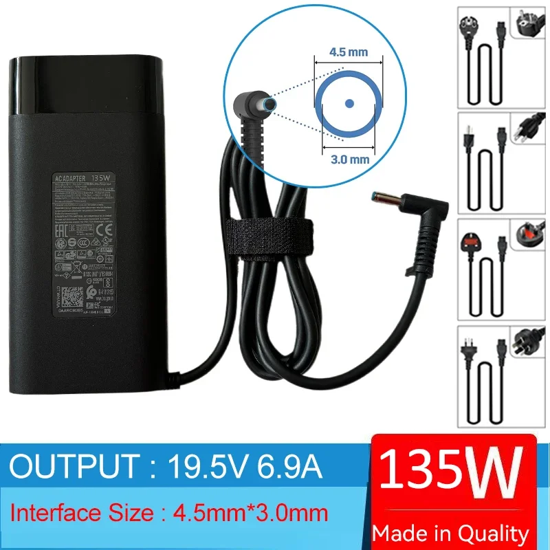 

19.5V 6.9A 135W Laptop Ac Adapter Charger for HP Spectre x360 15-eb 15-df 16-f 15t-eb 15t-df 15-5ZV31AV TPN-CA13 L15879-002
