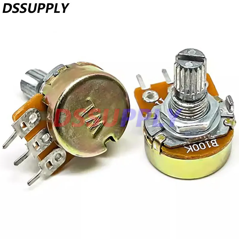 5Sets WH148 1K 10K 20K 50K 100K 500K 1M Ohm 15mm 3 Pin Linear Taper Rotary Potentiometer Resistor For Arduino With AG2 White Cap