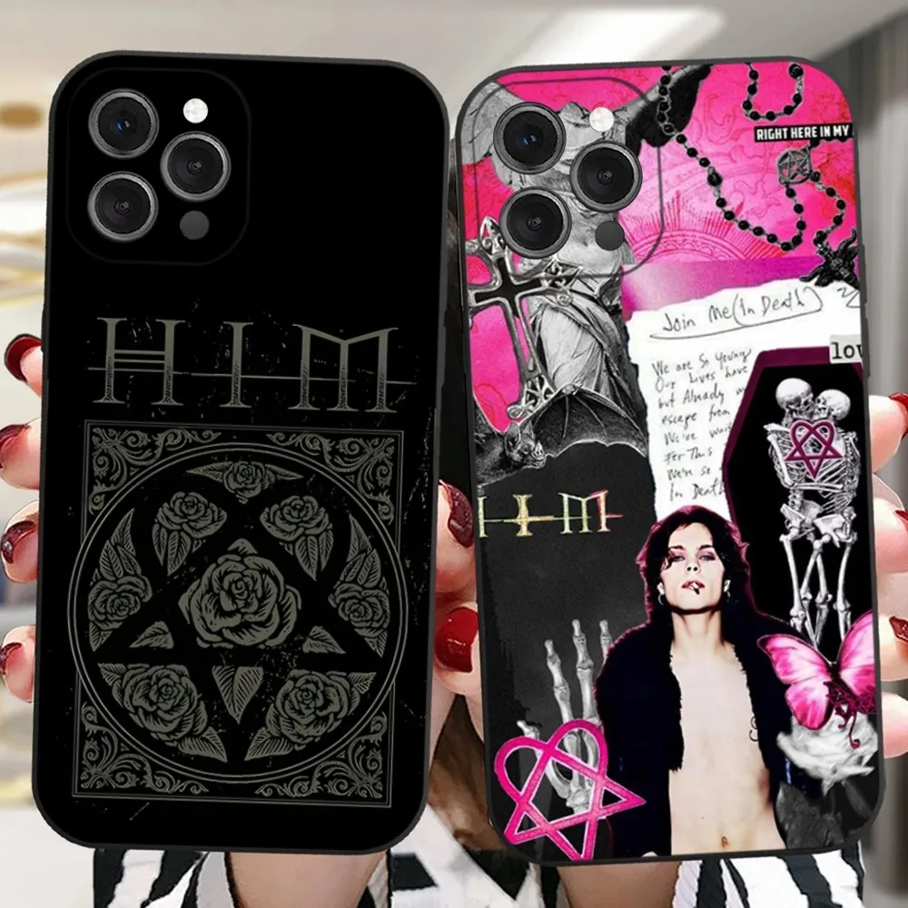 Him Ornate Heartagram Phone Case For iPhone 16,15,14,13,12,11 Plus,Pro,Max,XR,XS,X,7,8 Plus,SE,Mini Silicone Soft