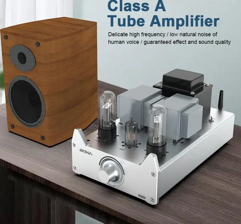 BRZHIFI Audio A20B Single-ended Class A Tube Amplifier HiFi Audiophile Grade 6N3C 6L6 EL34 Sound Amp 80W ×2 Home Theater