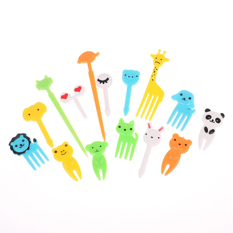 8/10/24/52pcs Cute Mini Farm Cartoon Food Picks Children Snack Cake Dessert Food Fruit Forks Lunch Bento Accessories Party Decor