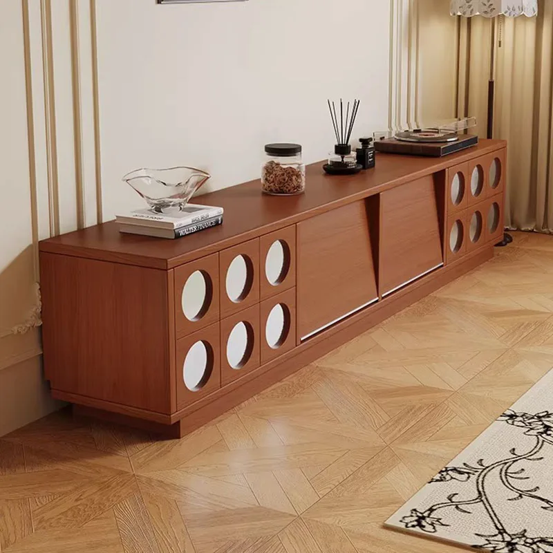 Mesa de TV Retro Estética, Estante de Exhibición de Diseño, Cajones de Almacenamiento, Soporte para TV, Organizador Universal, Muebles para TV, Muebles Únicos