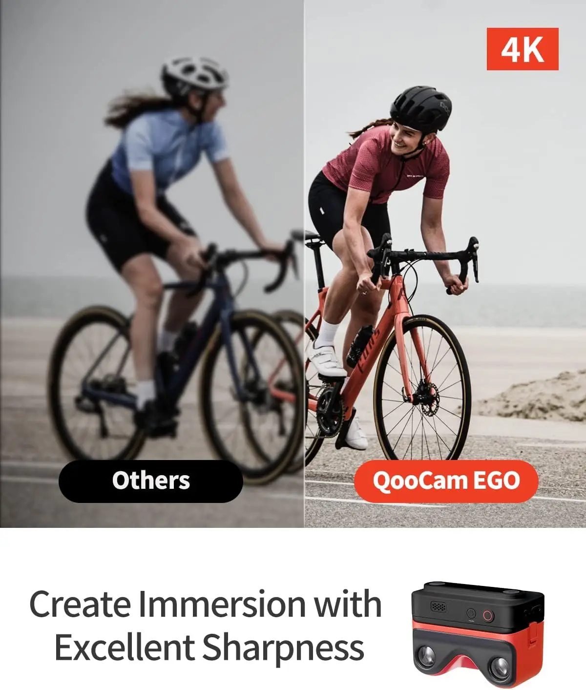 Câmera 3D Kandao QooCam EGO original - compatível com fones de ouvido PICO 4 e Meta Quest 3 VR