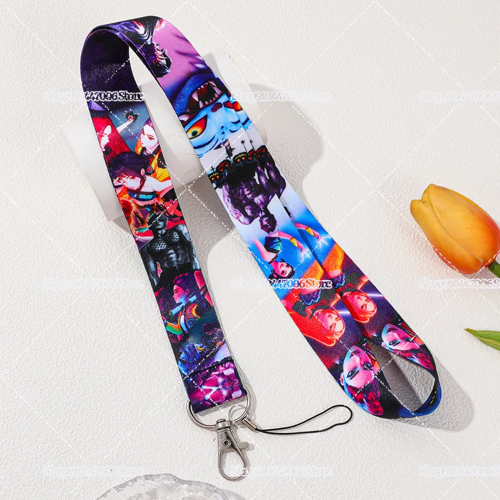 Cartoon Anime K-pop Demon Hunters Mobile Phone Lanyard Huntrix Saja Boys Derpy Tiger Neck Tag Pendants Creative Design Gifts