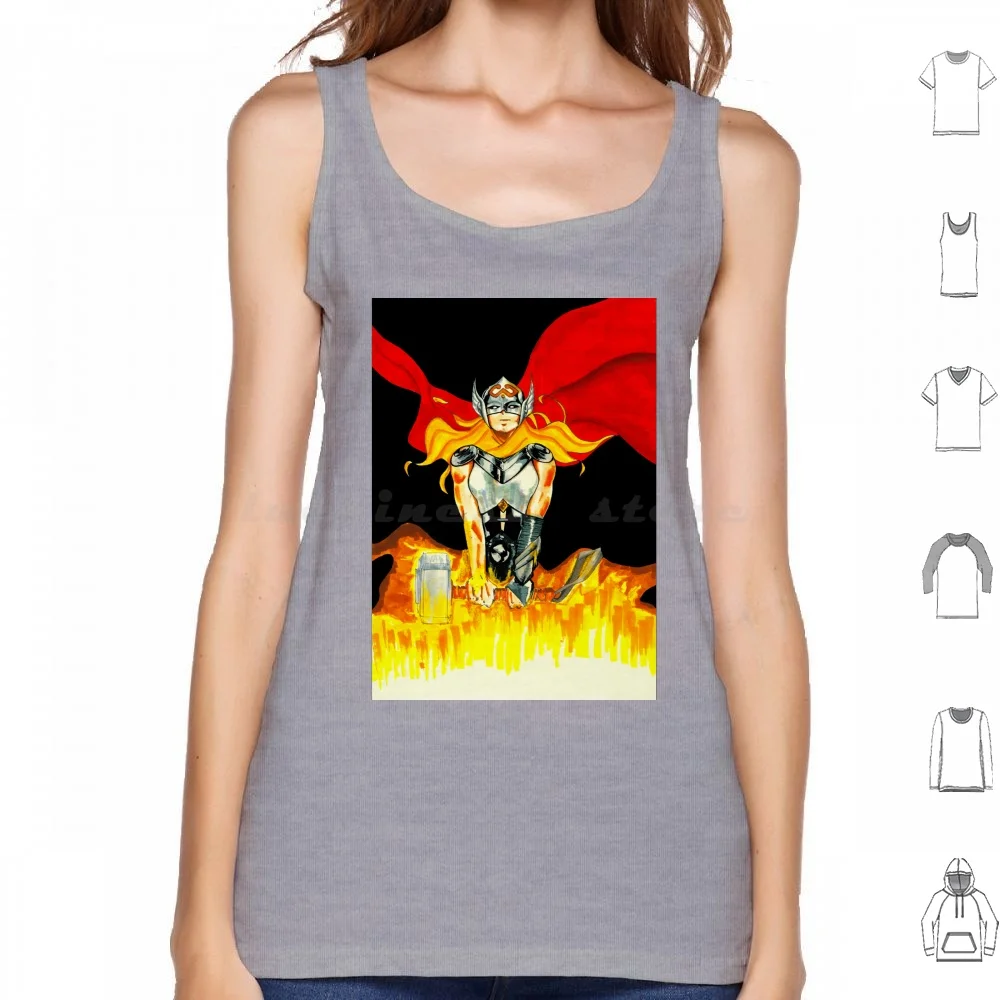 Jane Foster The God Of Thunder Tank Tops Print Cotton Jane Foster Thunder Hombre De Hierro Superhero Comics Funny Hawkeye