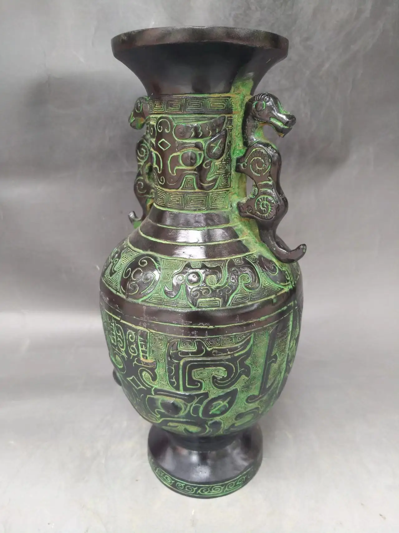 Rare Old Han Dyansty(25---186) Bronze vase,Han painting,best collection&adornment,free shipping